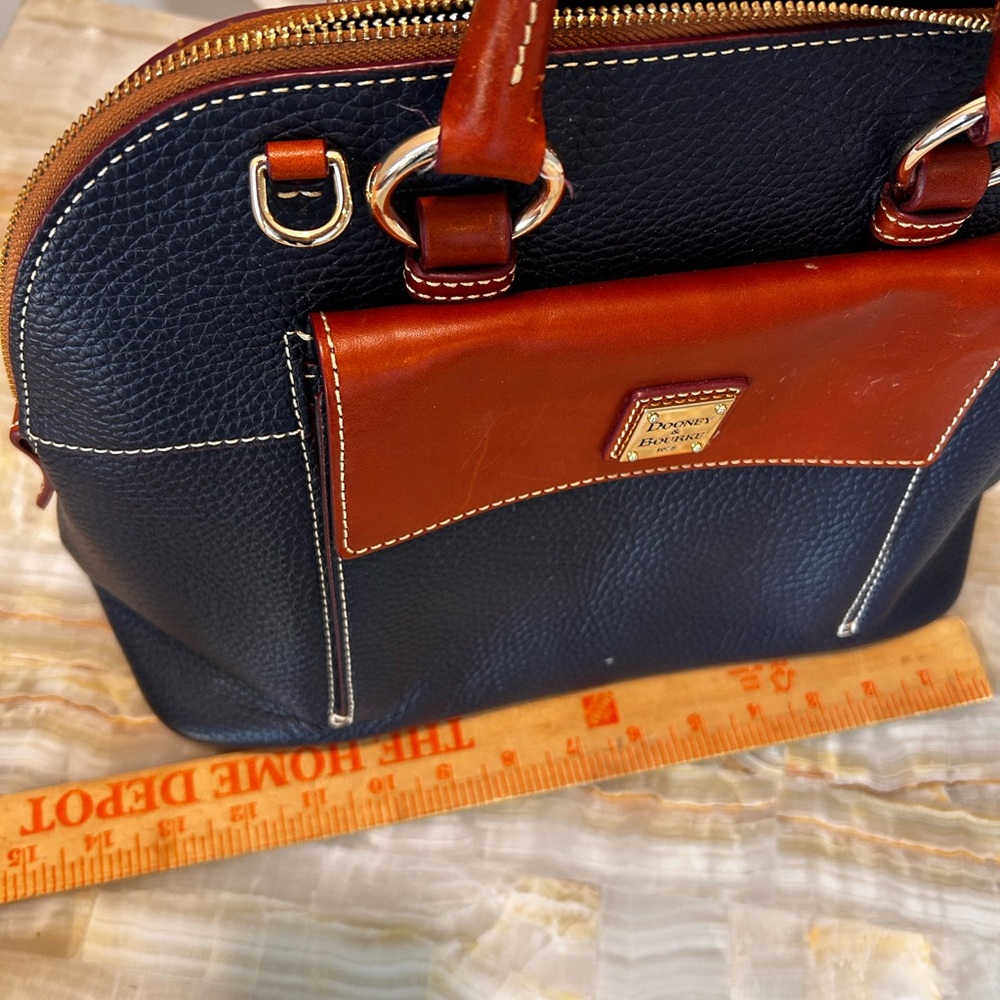 Dooney & Bourke Black and Tan Satchel - Picture 4 of 5